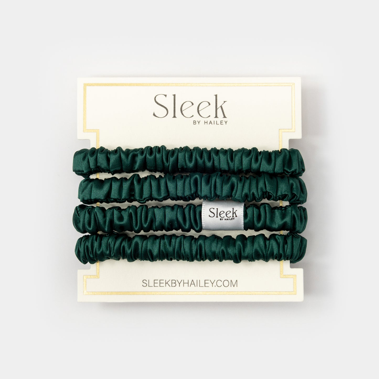 Forest Green Skinny Silk Scrunchies