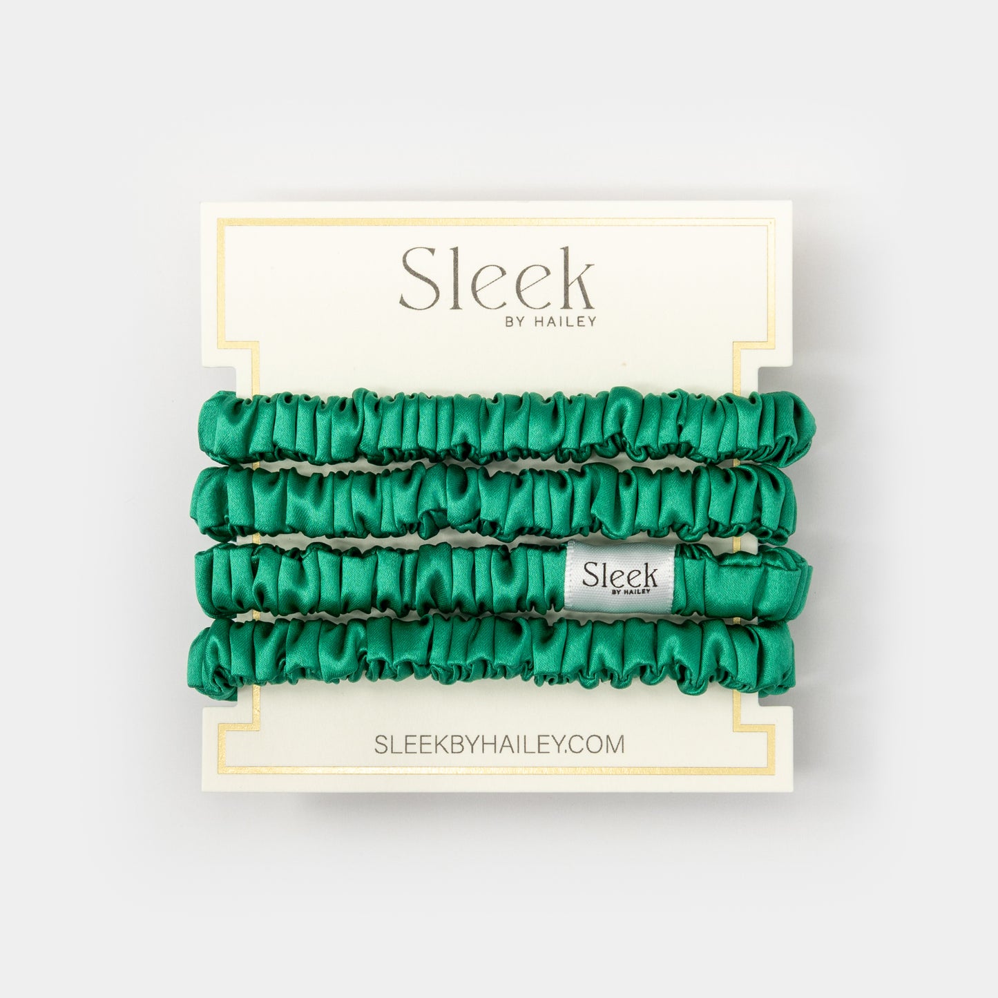 Emerald Green Skinny Silk Scrunchies