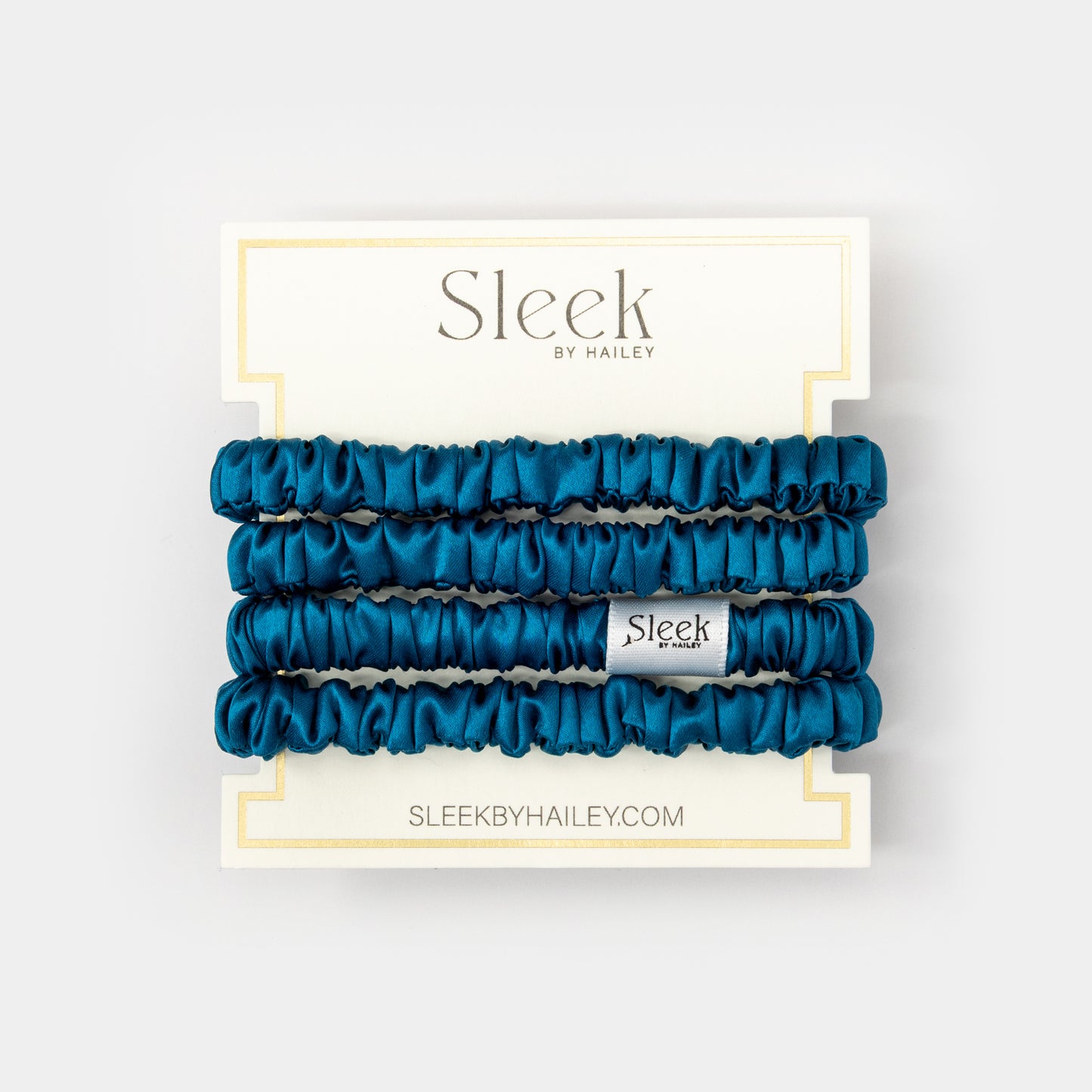 Eclipse Blue Skinny Silk Scrunchies