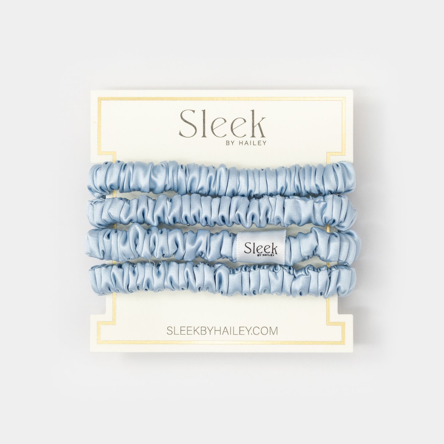 Sky Blue Skinny Silk Scrunchies