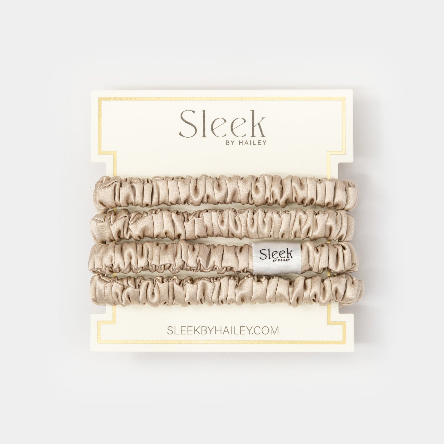 Soft Caramel Skinny Silk Scrunchies