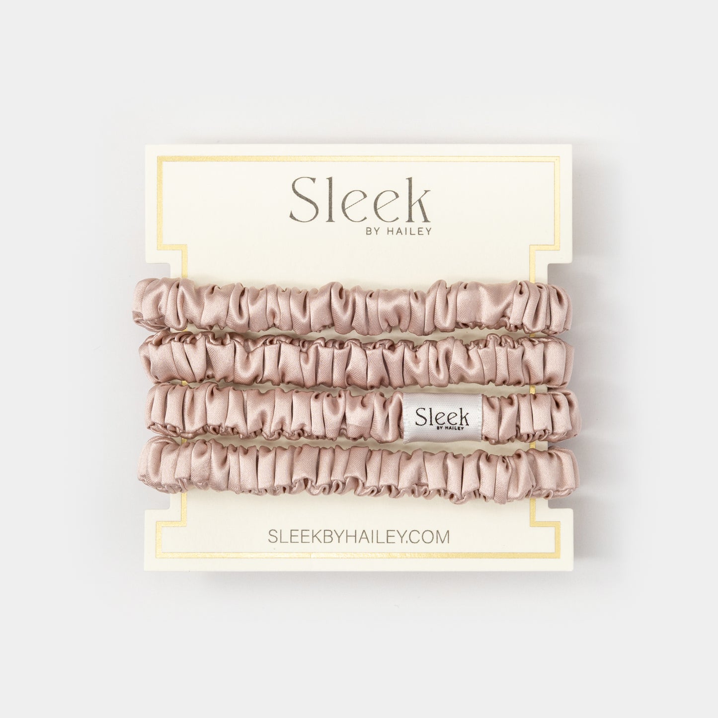 Soft Rose Skinny Silk Scrunchies