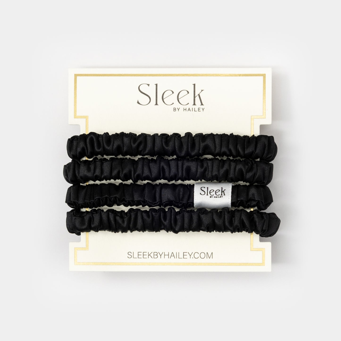 Midnight Black Skinny Silk Scrunchies