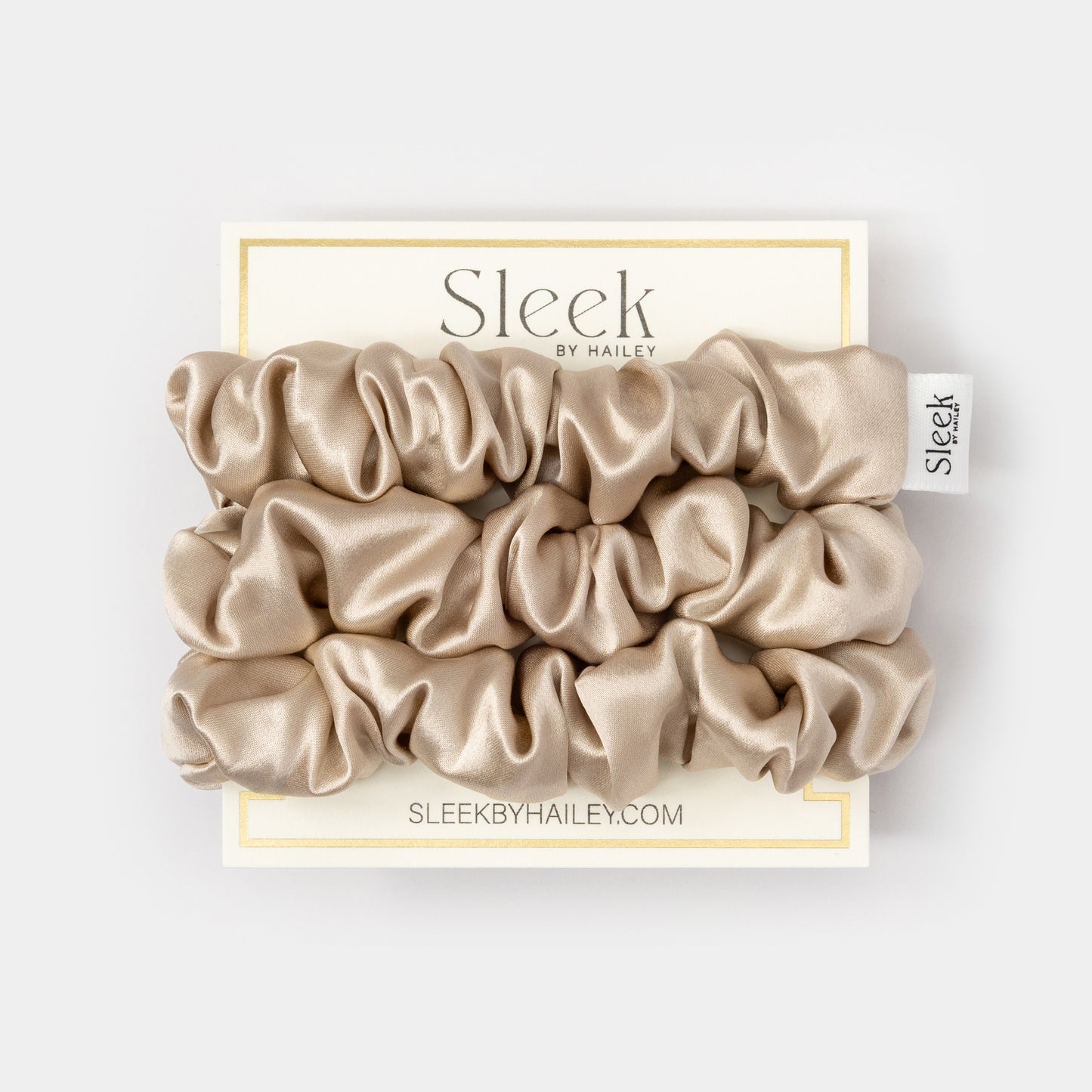 Soft Caramel Midi Silk Scrunchies