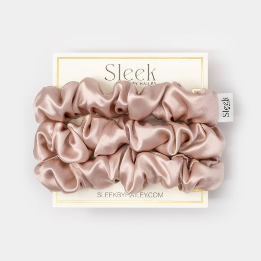 Soft Rose Midi Silk Scrunchies