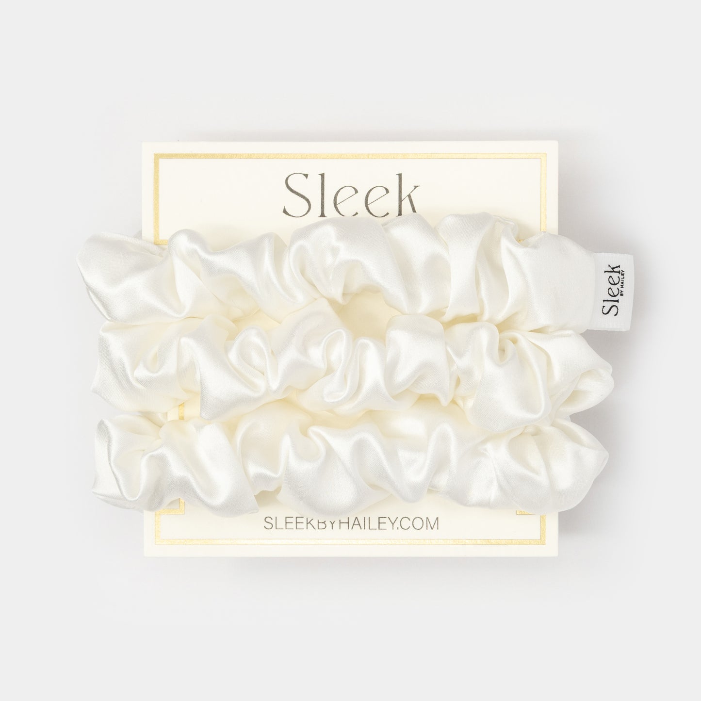 Ivory White Midi Silk Scrunchies