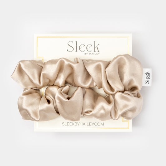 Soft Caramel Large Silk Scrunchies