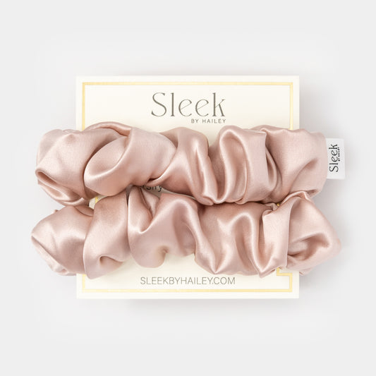 Soft Rose Large Silk Scrunchies