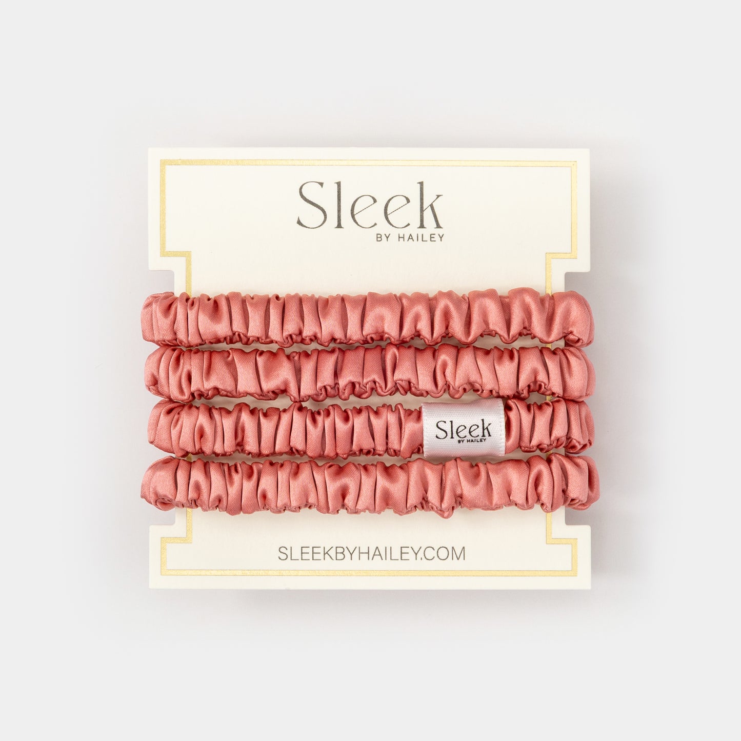 Blush Pink Skinny Silk Scrunchies