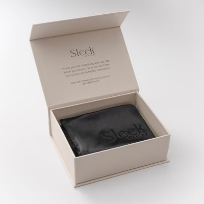 BLACK SILK PILLOWCASE