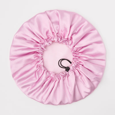 PINK DRAWSTRING BONNET