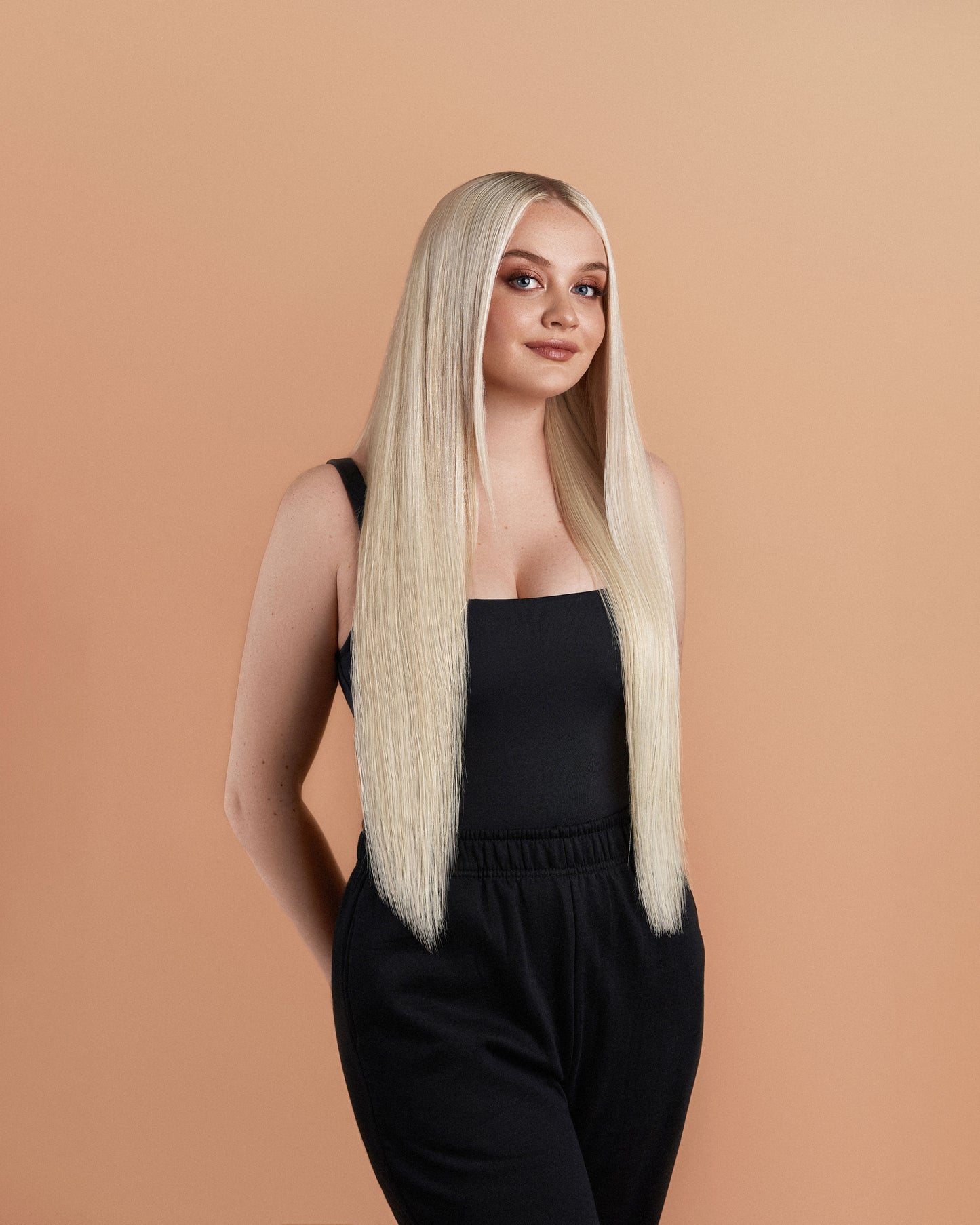 blonde straight remy clip ins