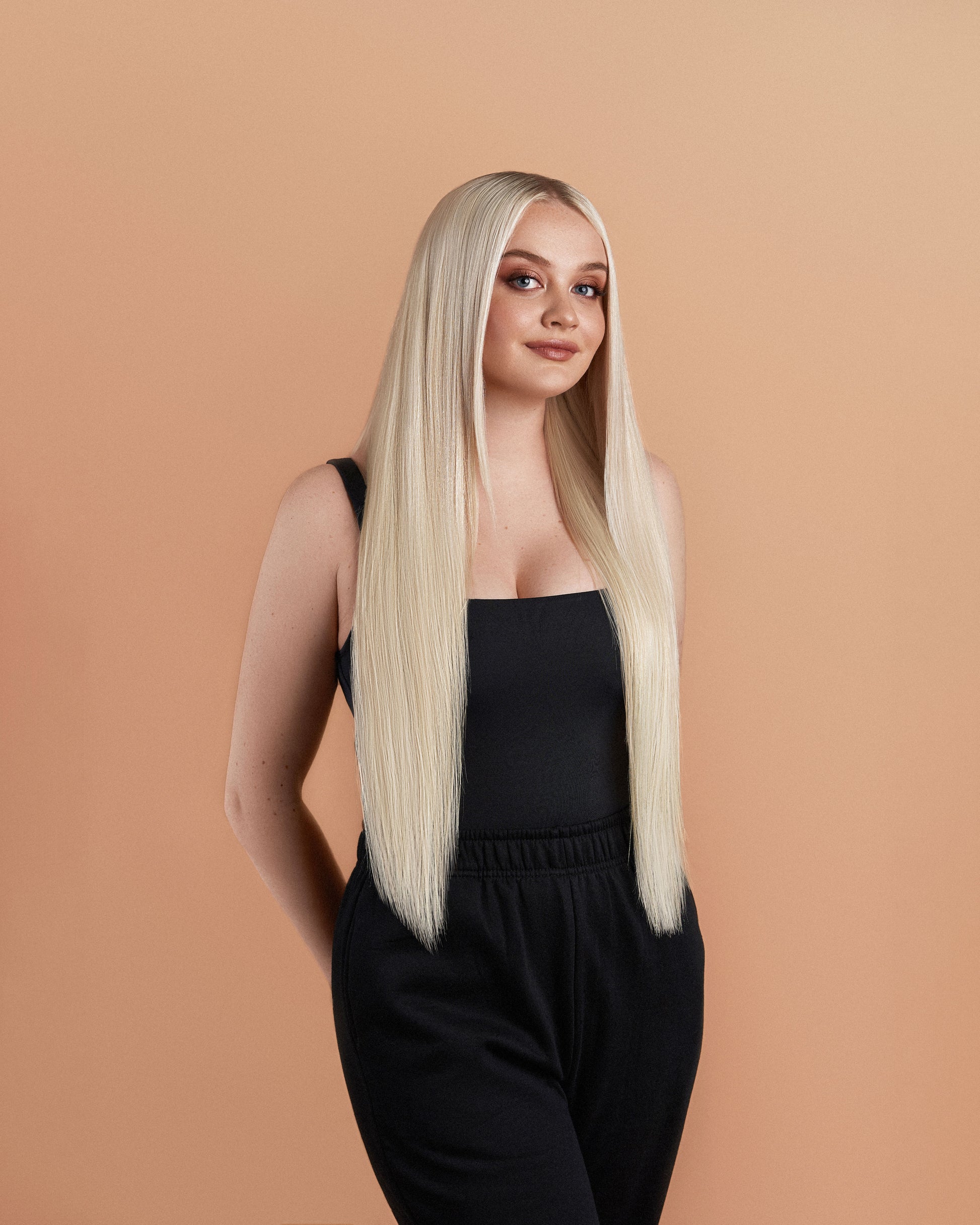 blonde straight remy clip ins