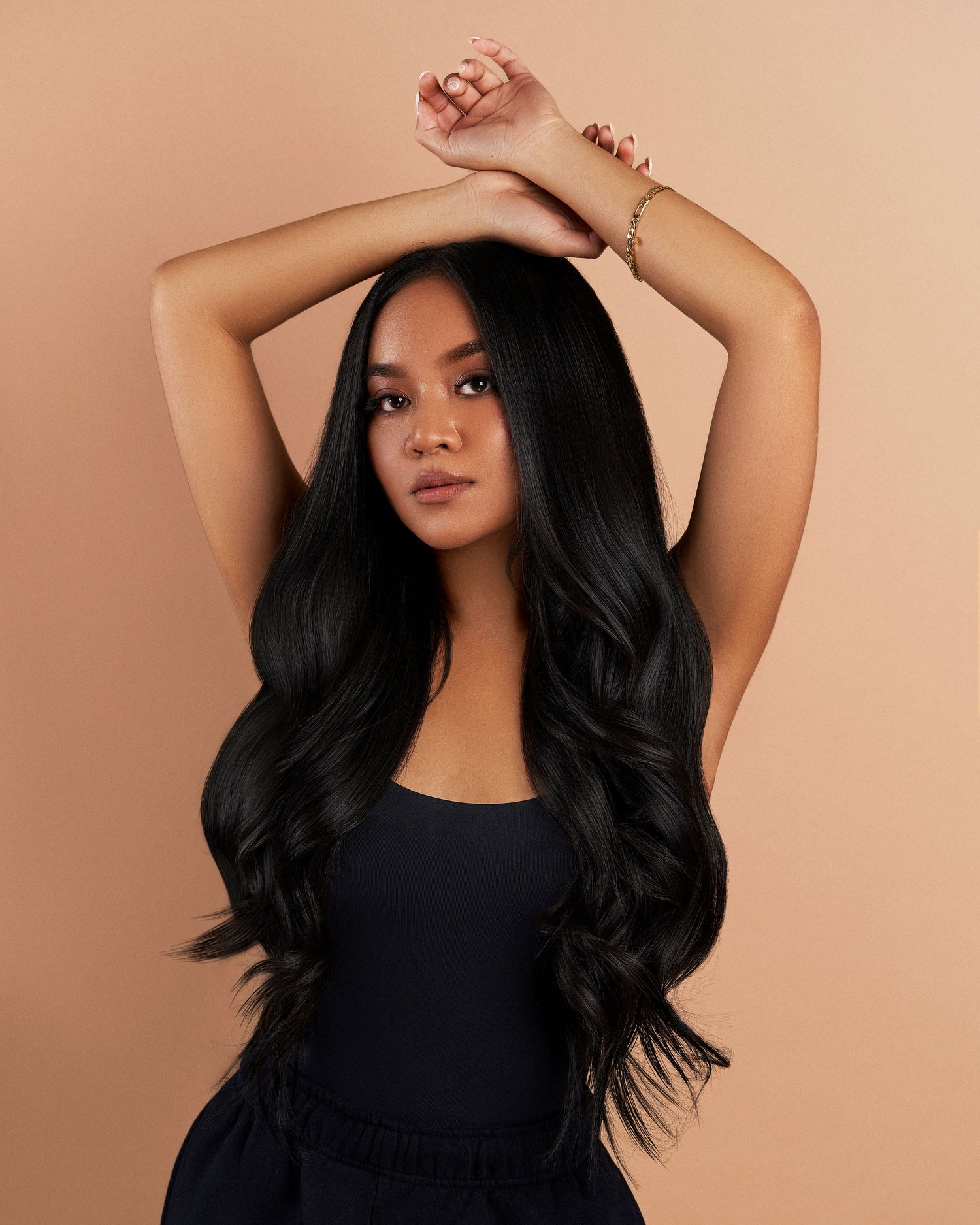 straight black clip ins