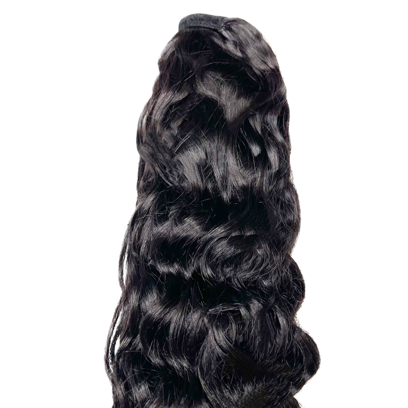 wavy human hair ponytail raw 1b color