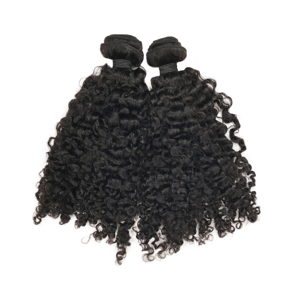 kinky curly weft raw 1b color